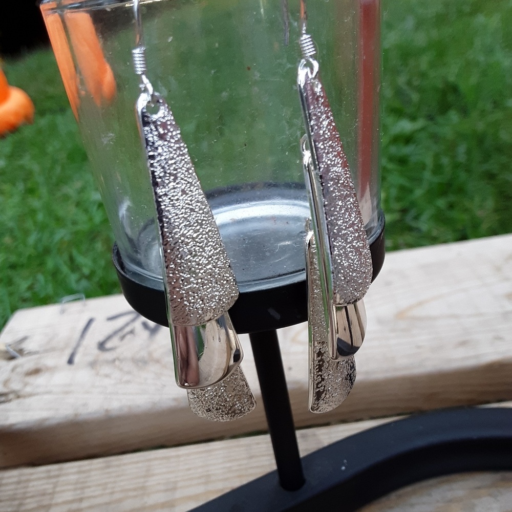 Silver dangle earrings